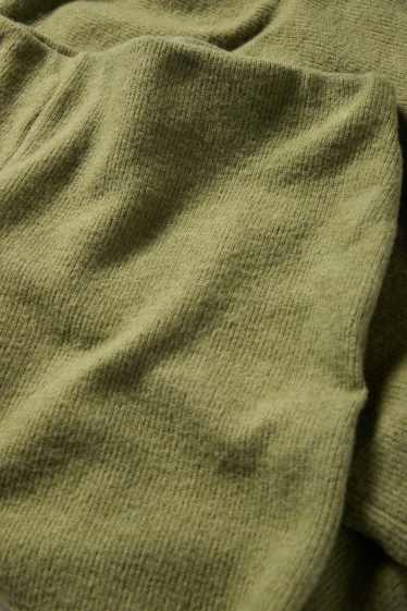 Damen - Straight Leggings - gerippt - grün