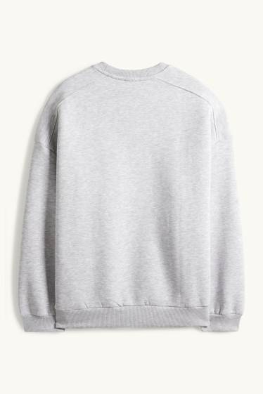 Damen - Oversized-Sweatshirt - hellgrau-melange