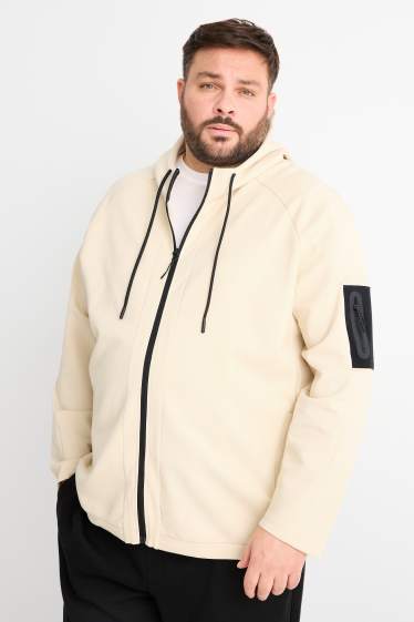 Herren - Sweatjacke mit Kapuze - hellbeige