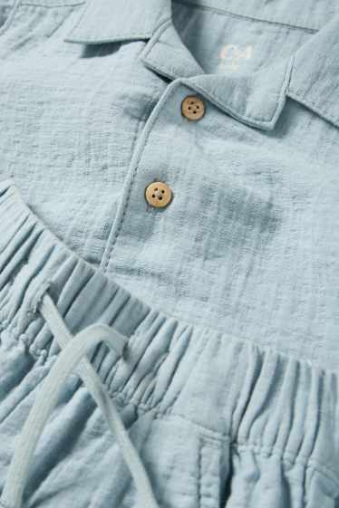 Bébés garçons - Tenue pour bébé - 2 pièces - finition texturée - bleu clair