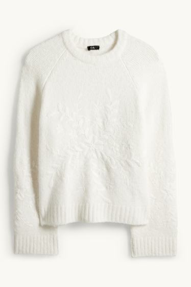 Femei - Pulover - alb