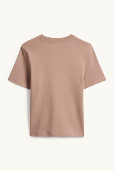 Femmes - T-shirt - slim fit - marron