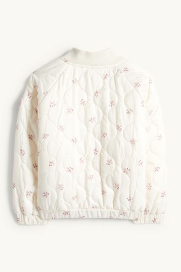 Enfants filles - Fleurs - doudoune - blanc crème