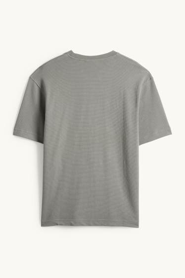 Men - T-shirt - relaxed fit - ribbed - gray