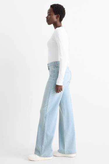 Femmes - Wide leg jean - high waist - jean bleu clair