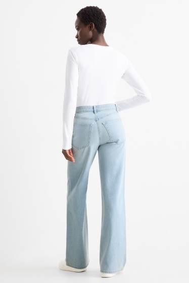 Femmes - Wide leg jean - high waist - jean bleu clair