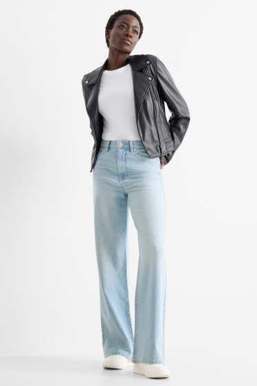 Femmes - Wide leg jean - high waist - jean bleu clair
