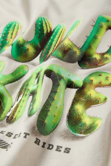 Children Boys - Skateboarder - short sleeve T-shirt - light beige