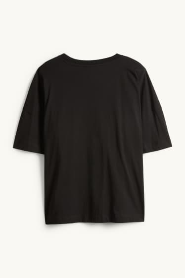 Damen - T-Shirt - Regular Fit - Glanz-Effekt - Peanuts - schwarz