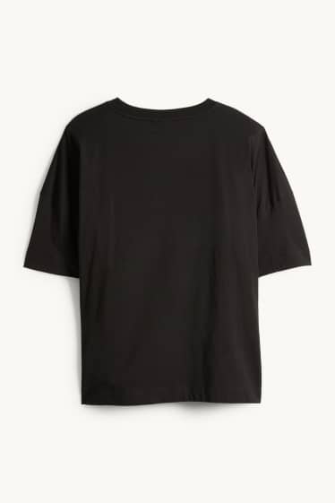 Damen - T-Shirt - Regular Fit - Glanz-Effekt - Peanuts - schwarz
