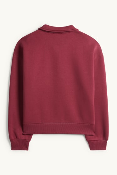 Femei - Bluză de molton - bordo