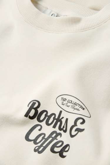 Women - Oversized sweatshirt - light beige