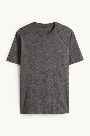 Men - T-shirt - regular fit - gray-melange