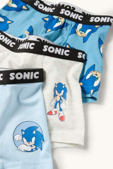 Bambini - Confezione da 3 - Sonic - boxer - azzurro