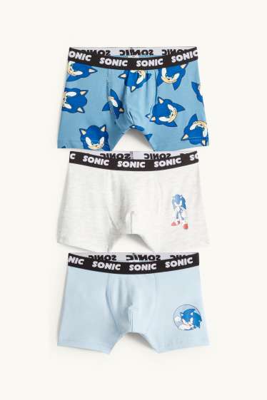 Bambini - Confezione da 3 - Sonic - boxer - azzurro
