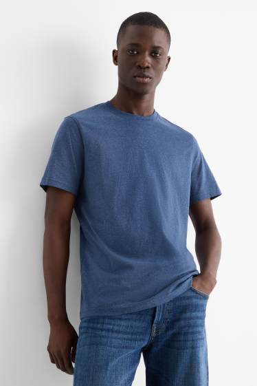 Men - T-shirt - regular fit - blue-melange