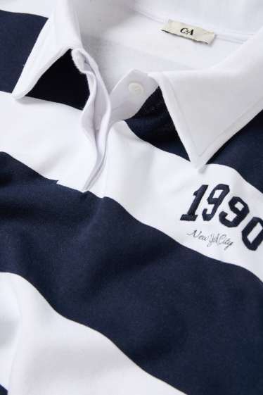 Femei - Bluză de molton - cu dungi - albastru închis / alb