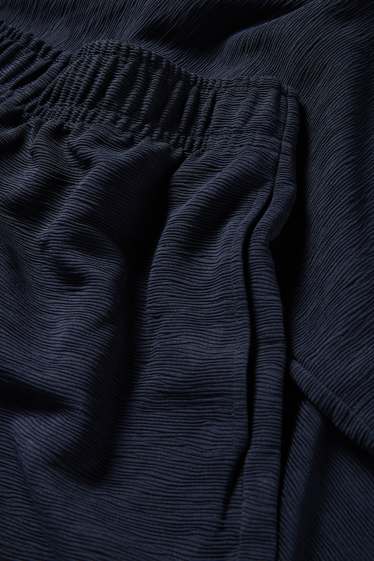 Femmes - Pantalon en jersey - mid waist - regular fit - finition texturée - bleu foncé