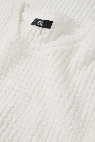 Femei - Tricou - regular fit - structurat - alb