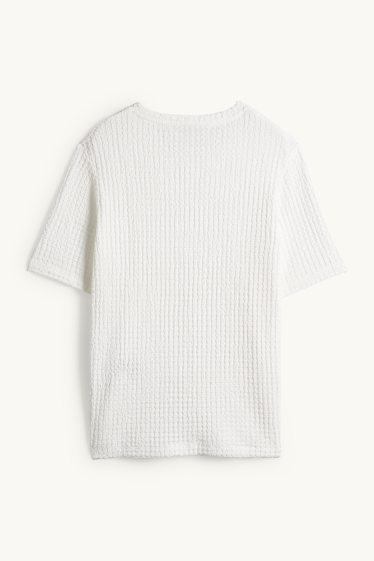 Femei - Tricou - regular fit - structurat - alb