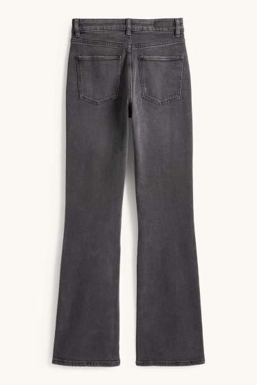 Damen - Bootcut Jeans - High Waist - dunkeljeansgrau