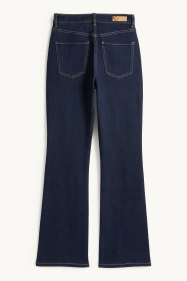 Damen - Bootcut Jeans - High Waist - dunkeljeansblau