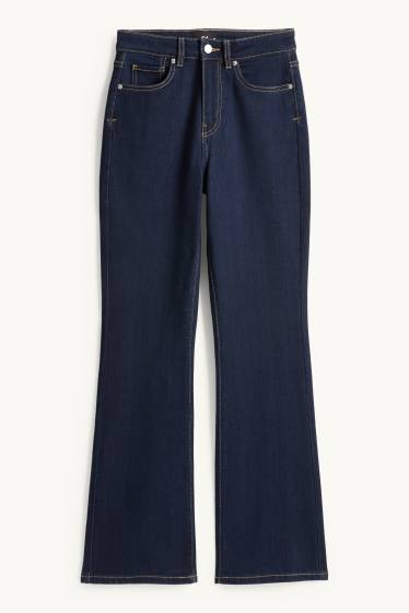 Damen - Bootcut Jeans - High Waist - dunkeljeansblau