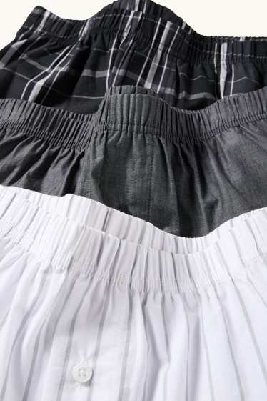 Copii - Băieți - Multipack 3 perechi - boxeri - alb / negru