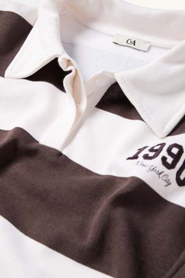 Dames - Sweatshirt - gestreept - bruin / beige