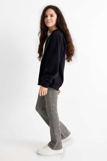 Enfants filles - Lot de 3 - leggings chauds de coupe évasée - noir