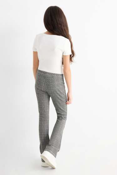 Enfants filles - Lot de 3 - leggings chauds de coupe évasée - noir