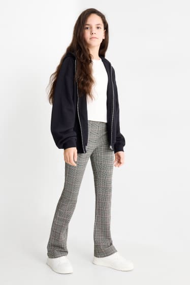 Enfants filles - Lot de 3 - leggings chauds de coupe évasée - noir