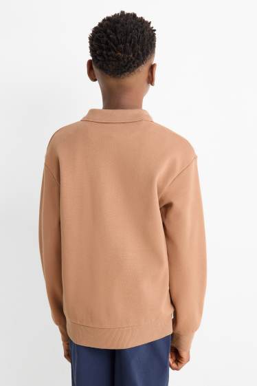 Děti - chlapci - Mikina - strukturovaná - hnědá