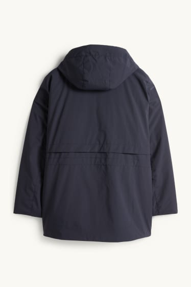 Damen - Jacke mit Kapuze - gefüttert - wasserabweisend - dunkelblau