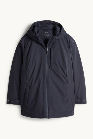 Damen - Jacke mit Kapuze - gefüttert - wasserabweisend - dunkelblau