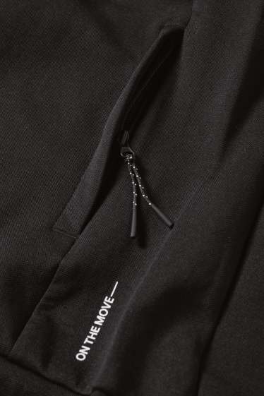 Heren - Sweatvest met capuchon - zwart