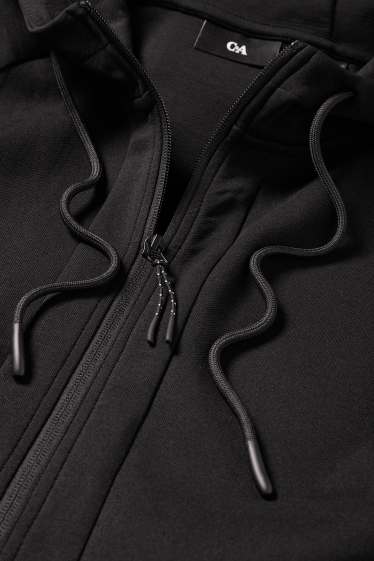 Heren - Sweatvest met capuchon - zwart