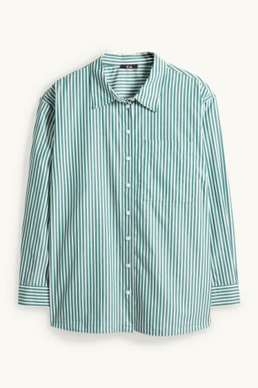 Femmes - Chemisier - à rayures - vert / blanc crème