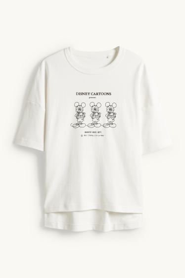 Femmes - T-shirt - Oversize - Mickey Mouse - blanc