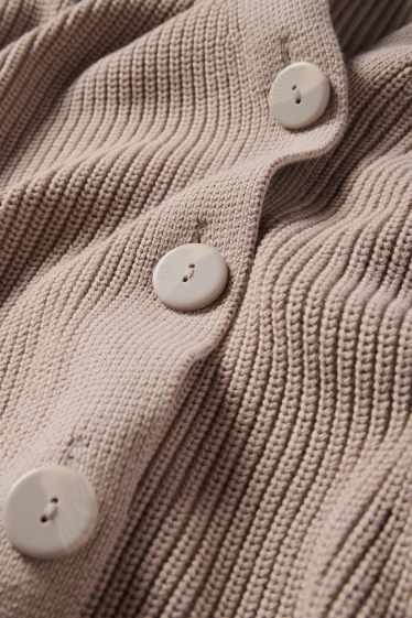 Dames - Gebreid vest - ribstof - taupe