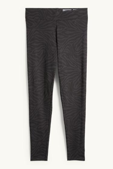 Damen - Leggings - gemustert - schwarz