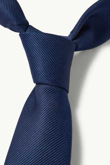 Děti - chlapci - Kravata - žebrovaná - tmavomodrá