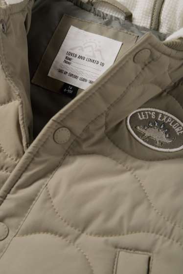 Baby Buben - Dino - Baby-Steppjacke mit Kapuze - khaki