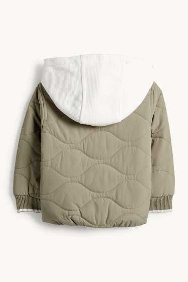 Baby Buben - Dino - Baby-Steppjacke mit Kapuze - khaki