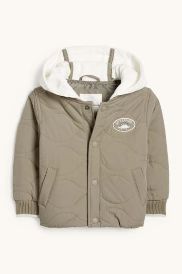 Baby Buben - Dino - Baby-Steppjacke mit Kapuze - khaki