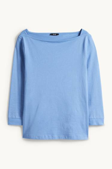 Damen - Langarmshirt - Regular Fit - blau