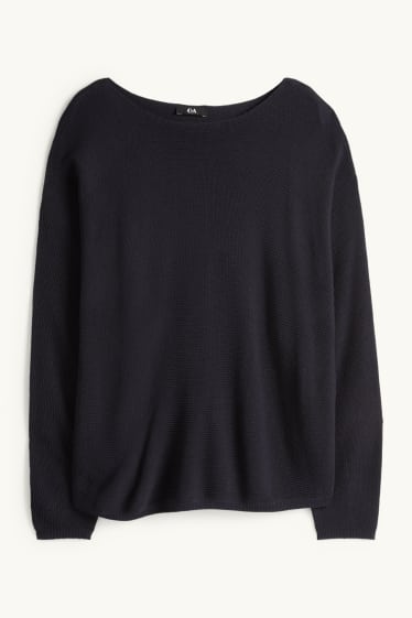 Femmes - Pull - finition côtelée - noir