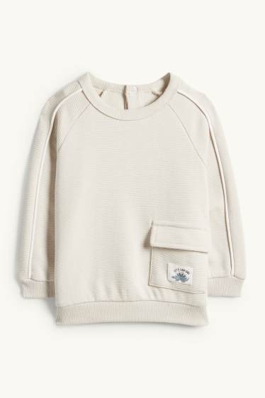 Nadó nen - Dinosaure - conjunt per a nadó - acanalat - 2 peces - beix