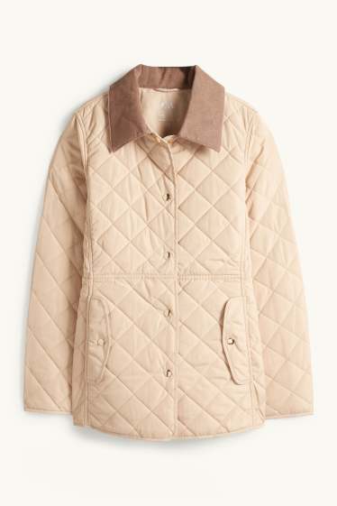 Women - Quilted jacket - beige