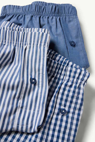 Copii - Băieți - Multipack 3 perechi - boxeri - albastru închis / alb